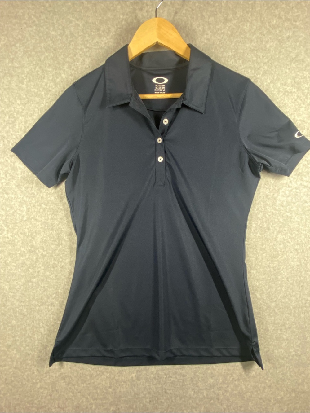 Oakley Polo Golf shirt Women's Size M Blue Short Sleeve Lightweight Outdoors